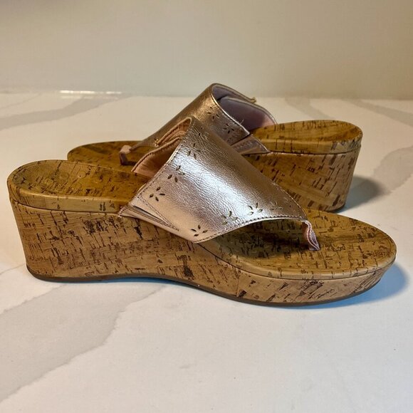 Vionic Anitra Rose Gold Pink Metallic Wedge Sandal - Size 9 - Picture 7 of 15